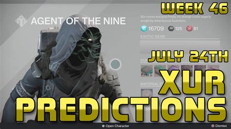 Xur Predictions July Th Youtube