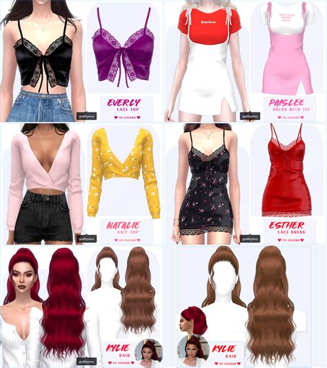 CC For Sims 4 Grafity Cc Includes 5 Items Everly Lace Top 40