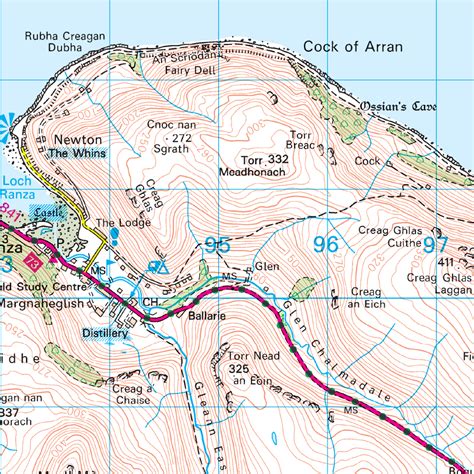 OS Map of Isle of Arran - Hillgear