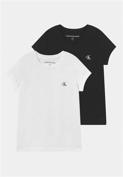 Calvin Klein Jeans Monogram 2 Pack T Shirt Basic White Black Weiß