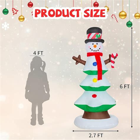 Goosh 6 Ft Lighted Snowman Christmas Inflatable Dj Sd 27174 At