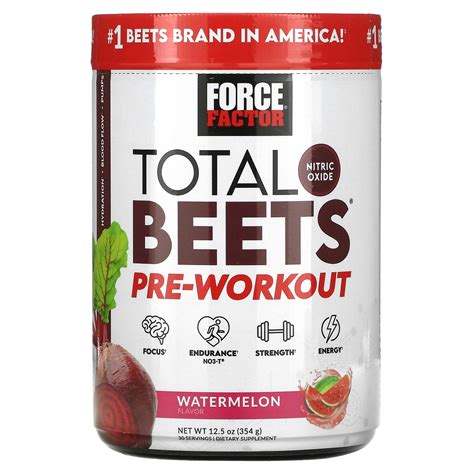 Force Factor Total Beets Pre Workout Powder To Boost Energy Endurance