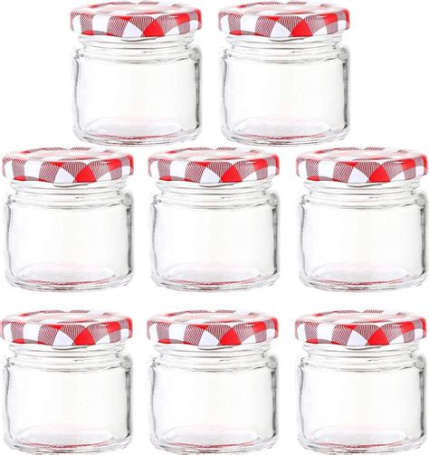 8 Pièces Pot De Confiture Bocal En Verre Mini Bocal En Verre Rond