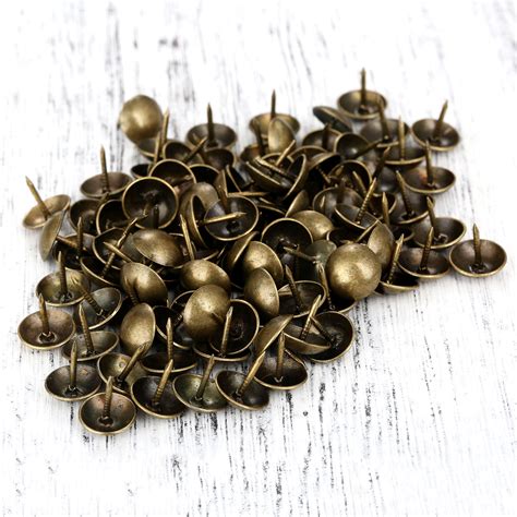 100pcs 9x9mm Antique Brass Upholstery Nail Doornail Hardware Jewelry