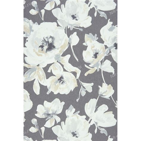 Grey Floral Area Rug