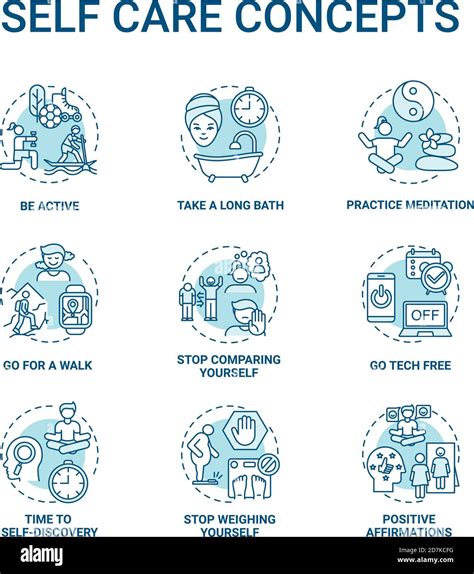 Self Care Concept Icons Set Stock Vector Image And Art Alamy