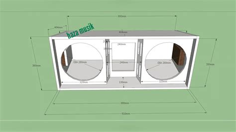 Skema Desain Box Speaker Line Array Double Plus Twitter HAZA MUSIK