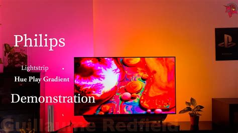 Philips Hue Gradient Lightstrip Demonstration Lg Oled Tv Youtube