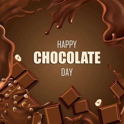 Feliz Dia Do Chocolate Vetor Premium