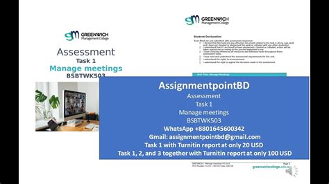 Assessment Task Manage Meetings Bsbtwk Full Solved Youtube