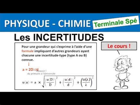 Bac Terminale Sp Cialit Physique Chimie Les Incertitudes Youtube