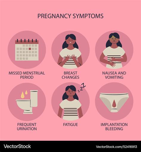 Pregnancy symptoms concept Royalty Free Vector Image