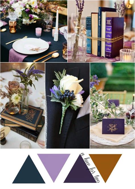 Lavender Navy And Copper Vintage Wedding Wedding Theme Colors