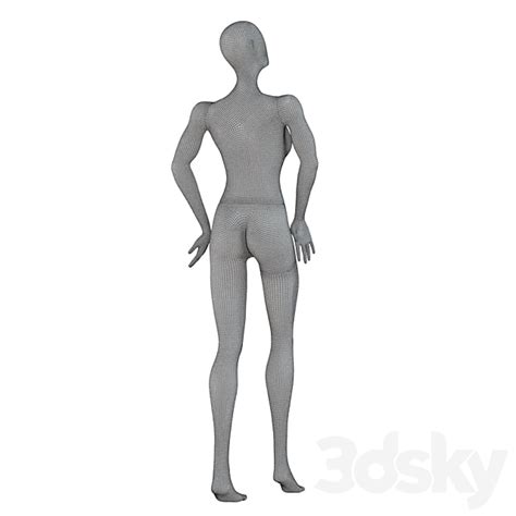 Female Gray Faceless Mannequin Shop D Models