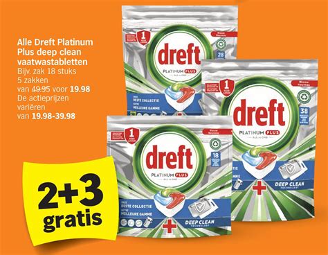 Alle Dreft Platinum Plus Deep Clean Vaatwastabletten Aanbieding Bij