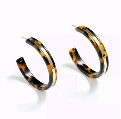 J Crew Tortoise Hoop Earrings Tortoise Shell Jewelry Yellow Gold