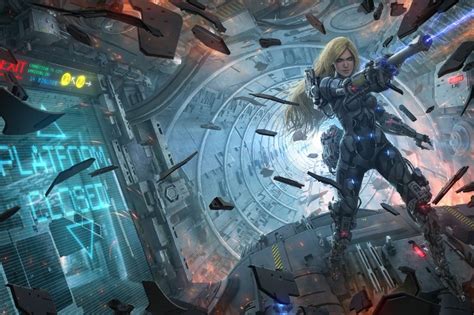 4k Cyborg Futuristic Fantasy Art Artwork Blonde Illustration Destruction Digital Art