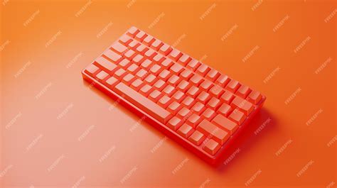 Premium Photo | Orange keyboard on orange background 3d rendering of ...