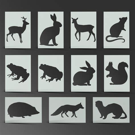 Animal Stencil Woodland Part 1 Fox Badger Deer Squirrel Mylar Etsy Canada