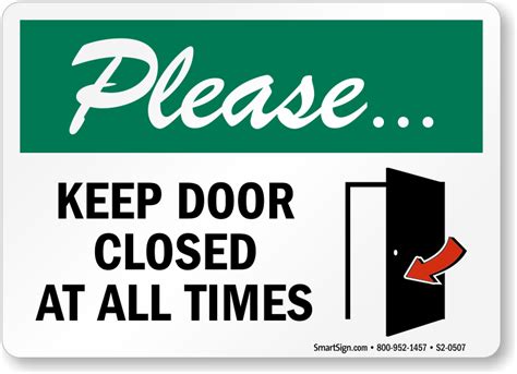 Keep The Door Closed Sign Printable | Printable Templates Free