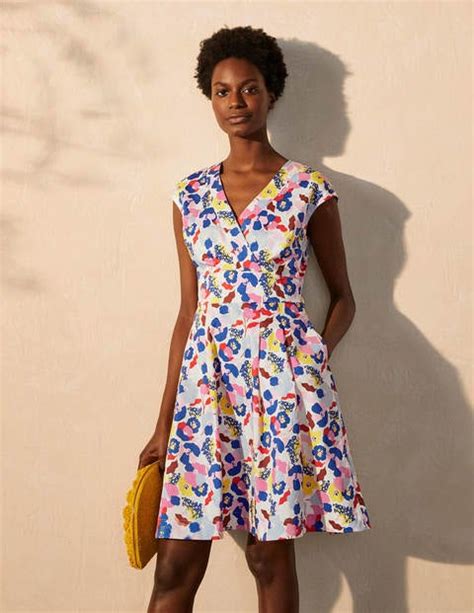 Robe Clemmie Ivoire Motif Peony Burst Boden Fr