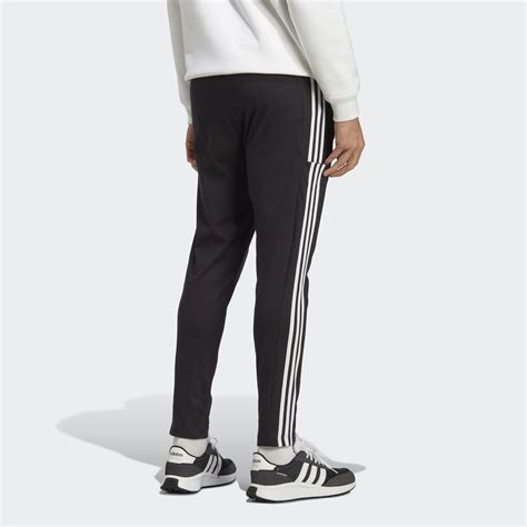 Adidas Essentials Single Jersey Tapered Open Hem 3 Stripes Pants Black Adidas Lk