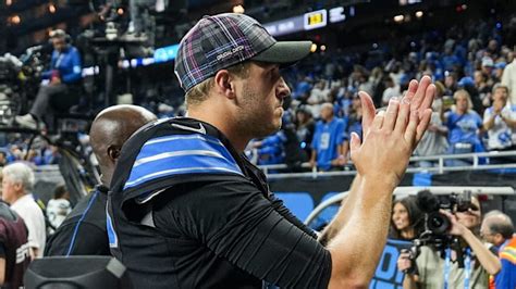 Jersey of Detroit Lions Jared Goff on display in Canton