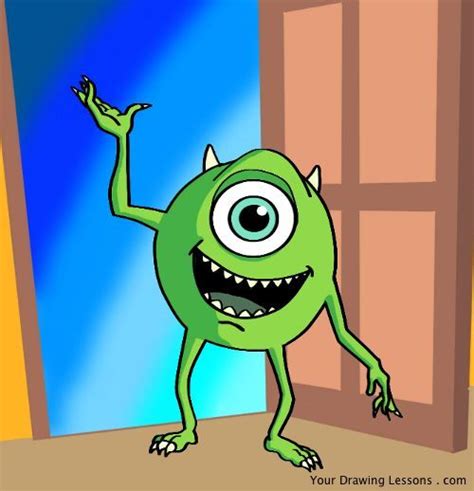 How To Draw Monsters Inc. Star Mike Wazowski Monster Drawing, Mike ...