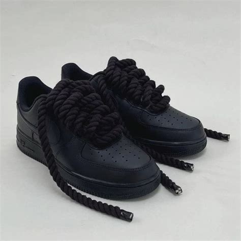 Nike Air Force Rope Lace Custom Black Dicke Schn Rsenkel Etsy