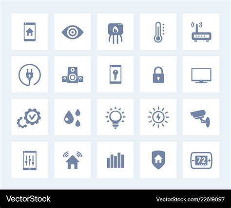 Smart House Home Automation System Icons Vector Image