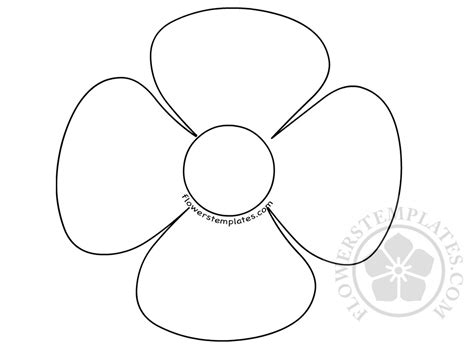 Flower 4 Petal Shape Flowers Templates