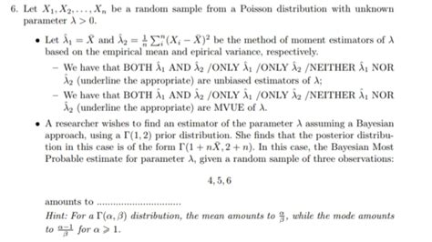 Let X1 X2 Xn Be A Random Sample From A Poisson Chegg