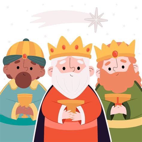 Reyes Magos Dibujados A Mano Vector Gratis