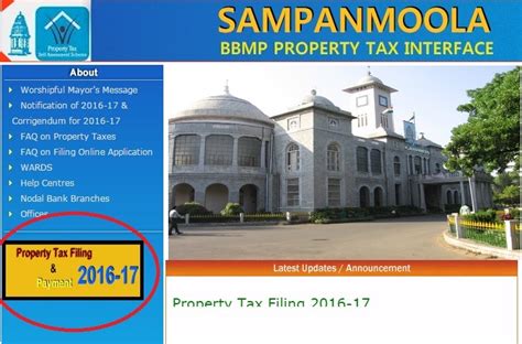 Steps For Paying Bbmp Property Tax Online In