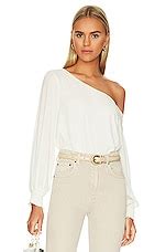 Krisa One Shoulder Blouse In Cream REVOLVE