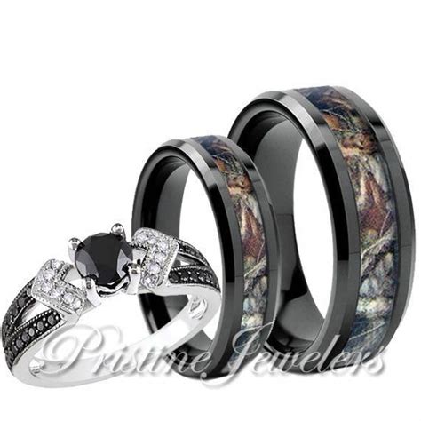 Country Wedding 6370 Countrywedding Camo Wedding Rings Sets Camo Wedding Rings Sterling