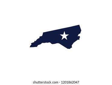 North Carolina Outline Map Country Usa Stock Vector Royalty Free