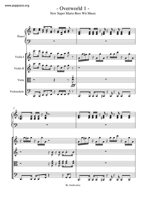 New Super Mario Bros Overworld 1 Sheet Music Pdf Free Score Download ★