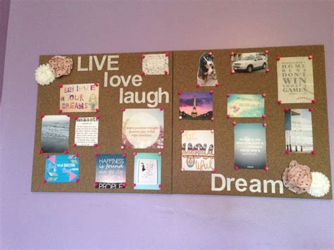 a bulletin board with pictures and words on it that say live, love ...