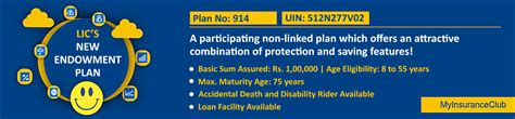 Lic New Endowment Plan 914 Review Benefits And Comparison Uin