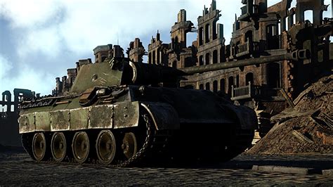 Fondos de Pantalla 1366x768 War Thunder Tanque Panther Alemán Juegos 3D