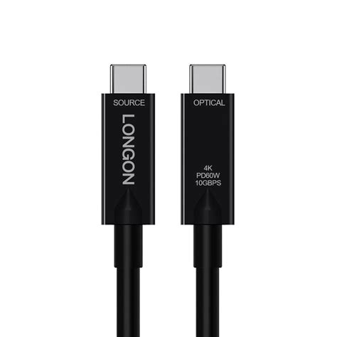 Longon Usb C Active Optical Fiber Cable Usb31 Gen2 Full Featured Fibe
