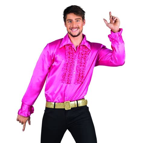 Chemise Disco Rose Satinée Pour Homme