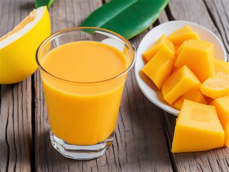 Premium Ai Image Fresh Mango Juice