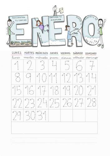 Trabajamos El Trazo Con Este Calendario Del Mes De Enero