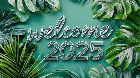 Fondo Concepto De Bienvenida Al Año 2025 Con Letras Verdes Para Power Point Y Diapositivas