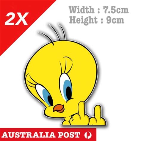 Tweety Bird Middle Finger Funny Car Window Stickers Ebay