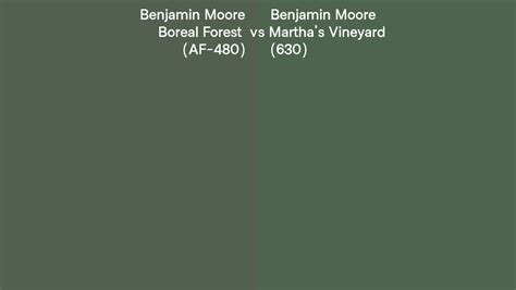 Benjamin Moore Boreal Forest Vs Martha S Vineyard Side By Side Comparison