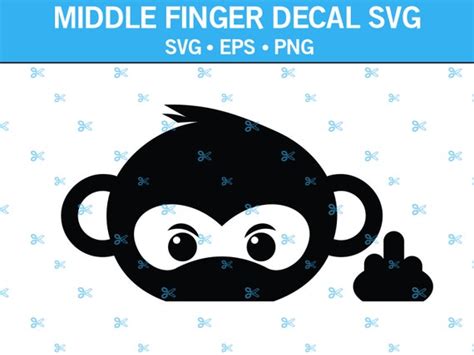 Middle Finger Monkey Decal SVG Monkey Svg Fuck You Decal Etsy