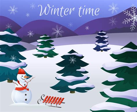 Winter Landscape Poster 443953 Vector Art at Vecteezy